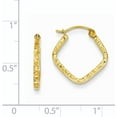 thumbnail image 4 of 14K Yellow Gold Diamond Cut Squared Hoop Earrings - 17mm, 4 of 6