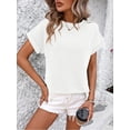thumbnail image 3 of SHIBEVER Women Blouses Casual Summer Tops Fashion Crew Neck Short Sleeve Dressy White T Shirts for Women Size M, 3 of 5