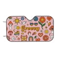 thumbnail image 7 of Balery Retro 70s Hippie Print Car Windshield Sun Shade,Windshield Sunshade for Car Pickup Truck SUV Accessories-Small, 7 of 7