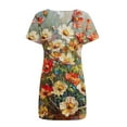 thumbnail image 5 of Holiday Deals Saving!Viikei Plus Size Summer Maxi Dress for Women,Women's Short Sleeved Dress with Floral Print Round Neck Dress Multicolor L, 5 of 5