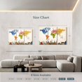 thumbnail image 3 of Elephant Stock Vintage Hues World Map Wall Art - Horizontal Multi Panel Canvas - Living Room Wall Decor - Map Multi Panel - Blue And Yellow Decor - 74" x 48", 3 of 4