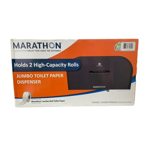 Marathon 2Roll Jumbo Toilet Paper Dispenser, Black