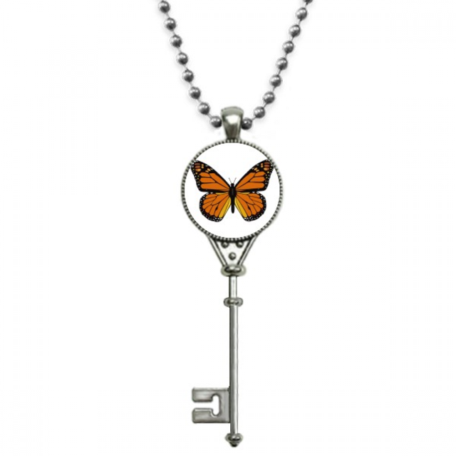 Orange Butterfly modelo Colgante Collar Vintage Llavero Plata Joyas Unbranded M