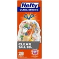 thumbnail image 1 of Hefty® Garbage Bags, Ultra Strong Tall 50 Litres Clear Recycling, Drawstring, Arm & Hammer odour neutralizer, 28 Bags, 1 of 1