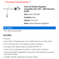 thumbnail image 2 of Front Left Window Regulator - Compatible with 1995 - 2000 Chevy K2500 1996 1997 1998 1999, 2 of 2