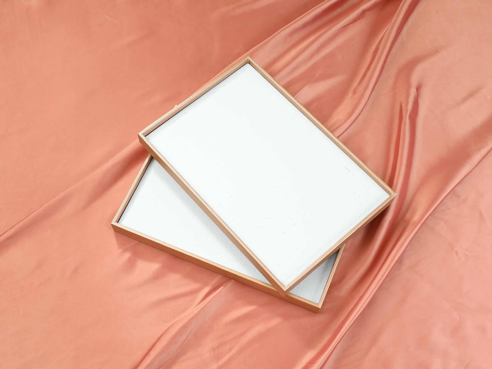 Unique Bargains 2 Stackable PU Leather Jewelry Boxes Organizer Tray with Removable Divider White Ring Tray