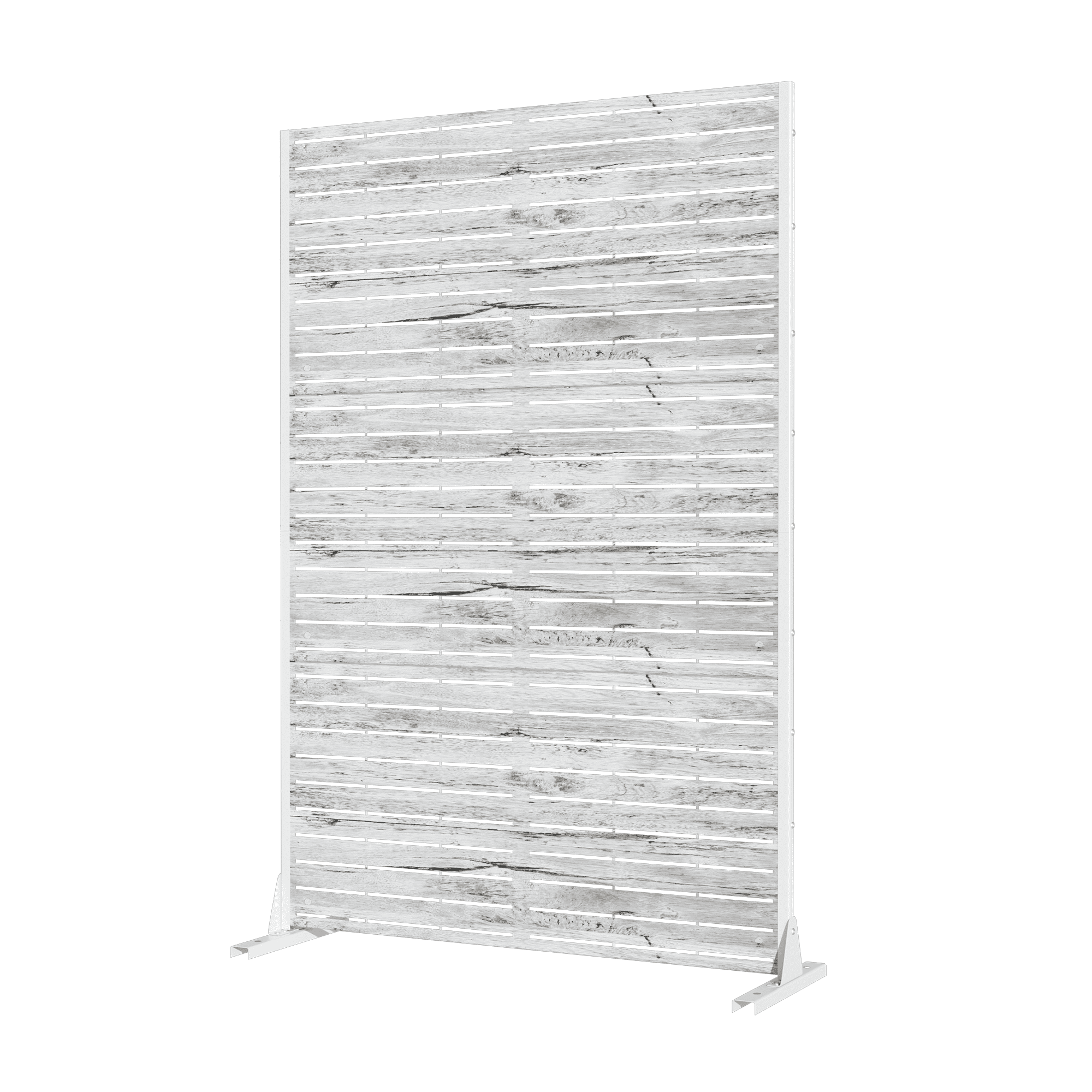 MAYEERTY 72" × 47" Outdoor Privacy Screen, Metal Decorative Screen, White
