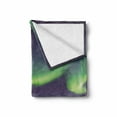 thumbnail image 2 of Aurora Borealis Soft Flannel Fleece Throw Blanket, Well Known Aurora Icelandic Trait Rocky Mountainous Area Landscape, Cozy Plush for Indoor and Outdoor Use, 70" x 90", Multicolor, by Ambesonne, 2 of 6