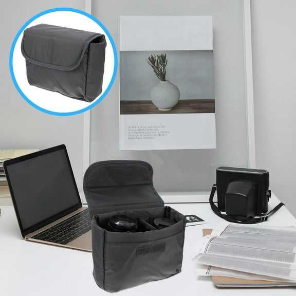 BESTOYARD Black Camera Pouch with Foldable Design for Backpack Protection and Scratch Resistance