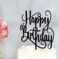 thumbnail image 2 of Decoración para tartas Ruscalin Black Mirror Acrílico Feliz Cumpleaños, 2 of 8