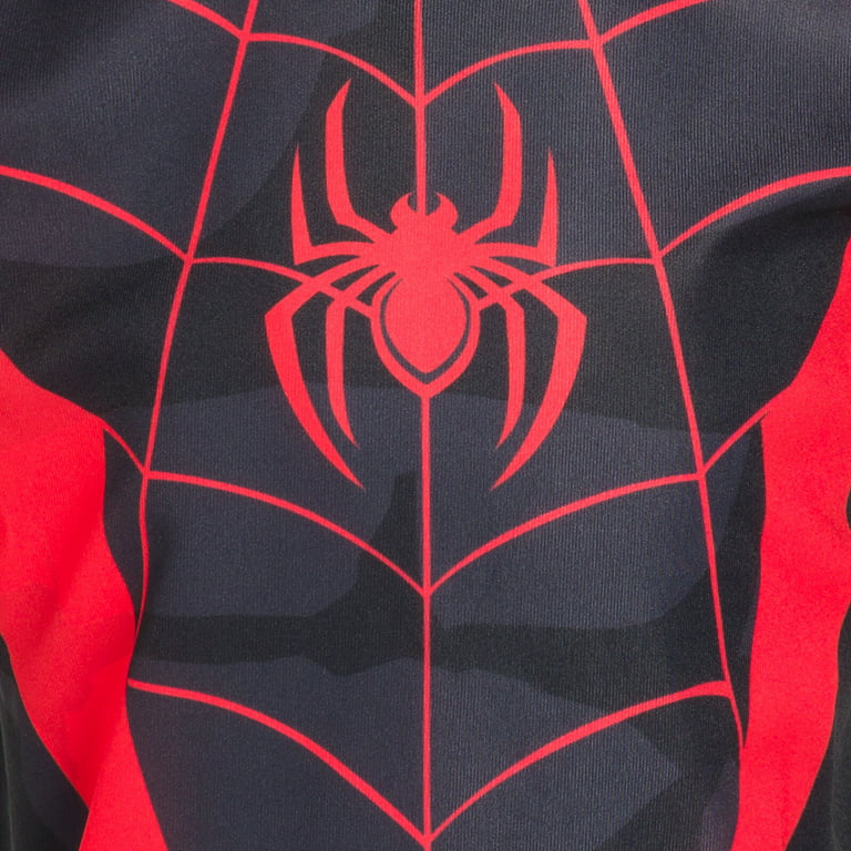 Marvel Spider-Man Miles Morales Toddler Boys Athletic T-Shirt Mesh Shorts  Outfit Set Toddler to Big Kid 