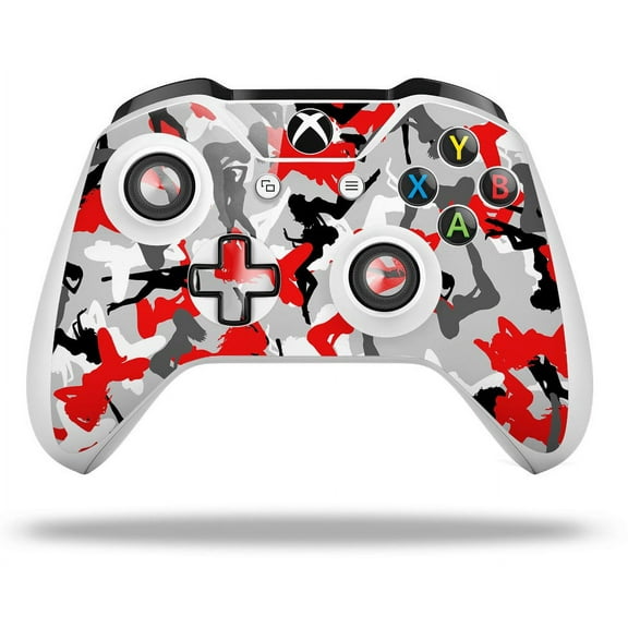 WraptorSkinz Decal Skin Wrap Set works with 2016 and newer XBOX One S / X Controller Sexy Girl Silhouette Camo Red (CONTROLLER NOT INCLUDED)