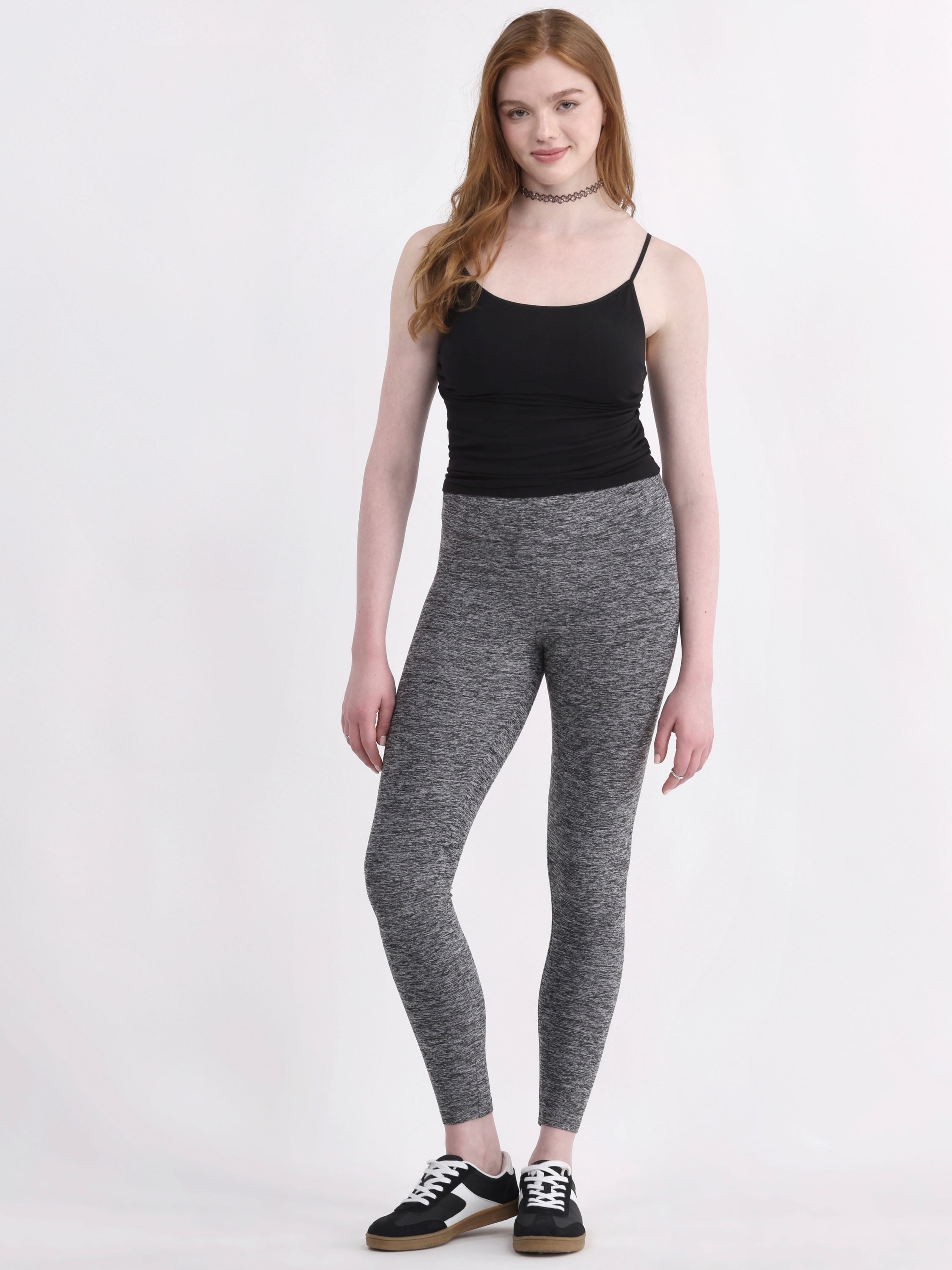No Boundaries Faux Sueded Ankle Leggings, 27.5”Inseam, 1 or 2-Pack, Women's & Women's Plus Sizes XXS-4X