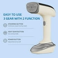 thumbnail image 3 of MINKUROW Handheld Garment and Fabric Steamer 1800 Watts,20-Second Fast Heat-Up Ceramic Plate Steam Nozzle,2 in 1 Fabric Wrinkle Remover and Clothing Iron,Lint Brush,US 120V Only,White, 3 of 5