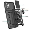 thumbnail image 3 of Rugged Case for Samsung Galaxy A42 5G Shockproof Phone Case with Camera Lens Slide Cover and Ring Holder Kickstand, Support Magnet Car Mount, Military Grade Heavy Duty Protection Cover, Black, 3 of 6
