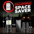 thumbnail image 4 of SQHQ Camping Lantern - 2 Portable LED Battery Powered Lantern with Magnetic Base and Foldable Hook for Emergency Use or Campsites, Essential Hurricane Survival Kit with Batteries - Black, 4 of 5