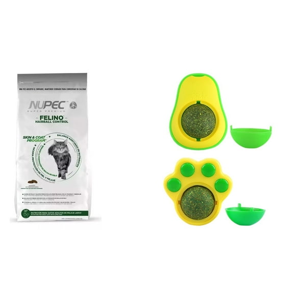 Paquete Nupec hairball 3 kg + 1 juguete con bola catnip Fancy pets