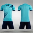 thumbnail image 3 of Fnooota Boys Athletic Outfit Sets, Running 2 Piece Short Sleeve Summer Summer Clothing Sets Light Blue Size 10-12, 3 of 5