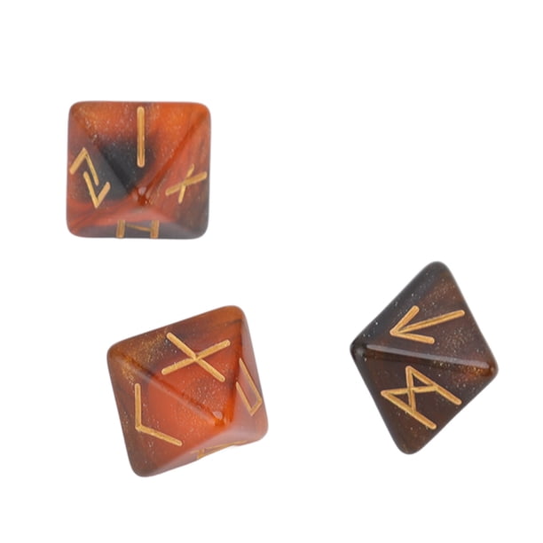 Juego de dados poliédricos, 3 piezas de dados rúnicos, juego de 8 dados de Witcher, juego de dados rúnicos, estética elegante