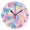 Black, variant on Circle Dreamy Pastel Color Round Wall Clock Silent Analog Battery Operated Black Pointer Home Decor 9.84" Diameter