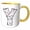 Yellow/White, variant on 3drose, Pink and Black Hearts Xs and Os Monogram Initial Y, 11oz Two-tone Green Mug