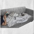 thumbnail image 5 of Alchemy Soft Flannel Fleece Throw Blanket, Fortune Teller with Hands Crystals and Crescent Moon Sketchy Design, Cozy Plush for Indoor and Outdoor Use, 50" x 60", Charcoal Grey White, by Ambesonne, 5 of 5