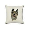 thumbnail image 2 of Silky Terrier Dog Design Cotton Linen Fabric Pet Portrait Decorative Indoor / Outdoor Throw Pillow Cover Set of Pillow Covers 18x18, 2 of 3