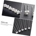 thumbnail image 4 of 6pcs Hairpin Wedding Pearl Hair Pearl Hair Stick Bridal Headpieces for Wedding Bridal Hair Fork Bridal Rhinestone Hair French Barrette Bride Zinc Alloy European and American Wig, 4 of 5