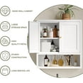 thumbnail image 4 of Metal Bathroom Storage Cabinet, Metal Storage Cabinet with 2 Adjustable Shelves & 2 Doors,Freestanding Sideboard for Small Spaces (White, Wall Cabinet-22.59" H), 4 of 14