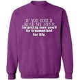 thumbnail image 2 of OXI Crewneck Sweatshirt - If You Could Read My Mind,Basic Casual Sweatshirts for Men's and Women Fleece Sweatshirt Long Sleeve- Purple Small, 2 of 2