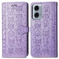 thumbnail image 1 of Funda Cartera FOXDOCK para Motorola Moto G24 Power , Flip PU con Relieve de Gatos y Perros, Tarjetero y Soporte, 1 of 6