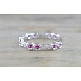 thumbnail image 5 of HeartsAndYou 1ct Natural Ruby & Diamond Wedding Band Hexagon Stackable 14k SOLID White Gold, 5 of 9