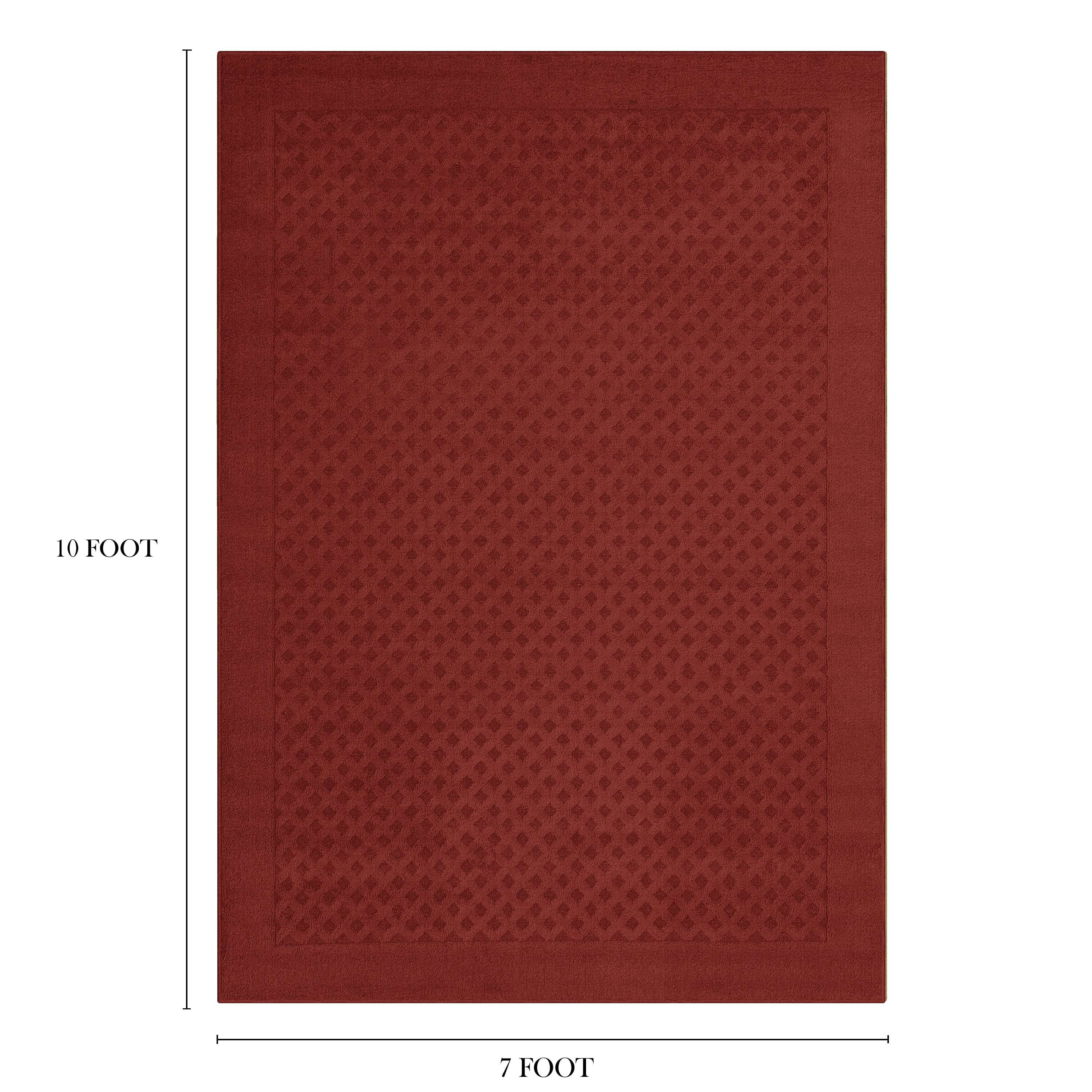 Mainstays Dylan Solid Diamond Olefin Red Indoor Area Rug, 7' x 10'