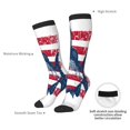 thumbnail image 4 of Haiem bass fish with the USA flag Funny Novelty Crazy Design Cotton Socks Sports Socks Knee High Socks For Men, Women,1Pairs - Gift For Working Friends, 4 of 6