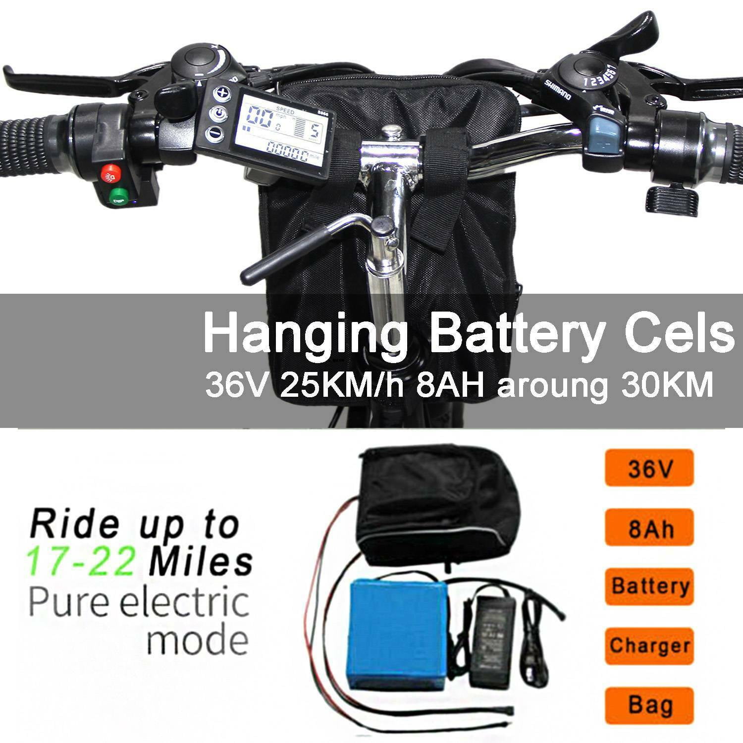 CLIENSY 26" Folding Electric Bicycle 36V 350W Lithium Battery City Mountain Bike Cycling E-Bike