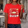 thumbnail image 7 of Endives Women's Short Sleeve T-shirt Plus Size Teacher Shirt Womens Graphic T Shirt Summer Tops Funny Print Crew Neck Casual Loose Cute T Shirts T Shirts for Women Red S, 7 of 7