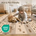 thumbnail image 4 of ODIKA 4'x6' Beige Brown Abstract Design Washable Area Rug Modern Geometric Stripes with Camel Accents Pet Friendly, Non-Shedding for Bedroom, Reading Nook, 4 of 7