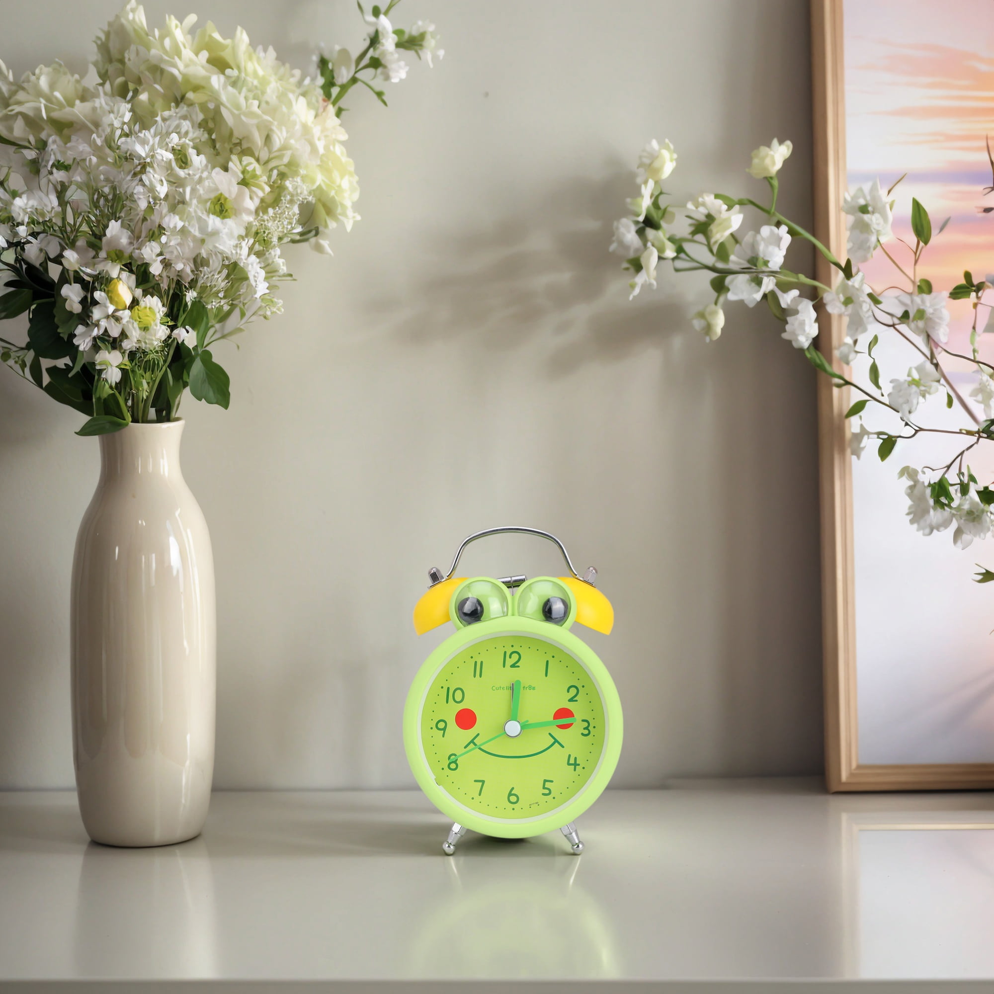 Unique Bargains Cute Frog Shape Alarm Clock Light Green 3.4"L x 2.1"W x 5.1"H
