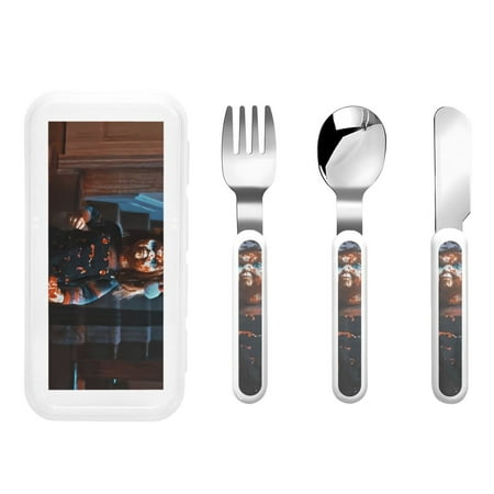 

Sigee Chucky Aj for Kids Silverware | Stainless Steel Childrens Safe Flatware | Kids Stainless Steel Utensil Set | Spoon + Fork + Knife Set