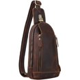 thumbnail image 2 of Leathario Men's Leather Sling bag Chest bag One shoulder bag Crossbody Bag Backpack for men, 2 of 3