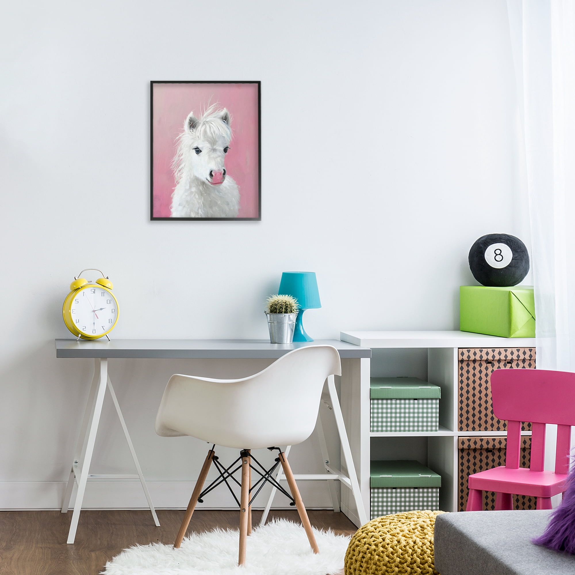 Stupell Industries Gentle White Pony Black Framed Giclee Art, design by The Prints Vibe