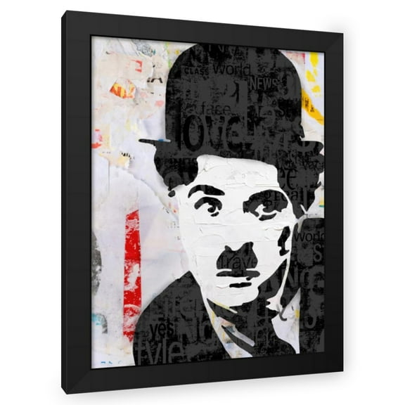 Stephen Chambers 19x24 Black Modern Wood Framed Wall Art Titled - Charlie Chaplin 11
