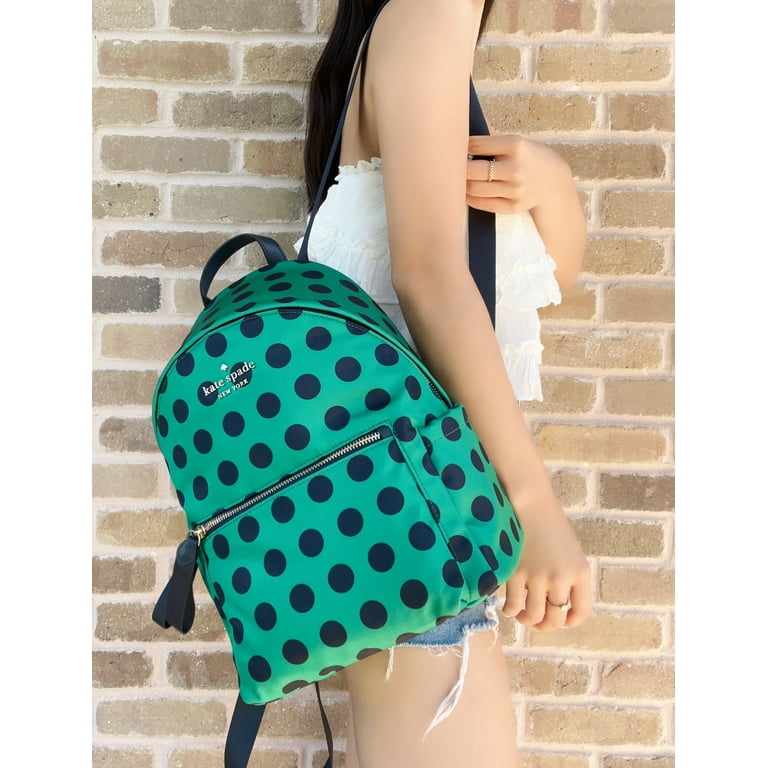 Kate Spade Chelsea Medium Nylon Green Delightful Dot Backpack