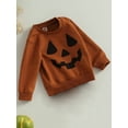 thumbnail image 3 of Bagilaanoe Toddler Baby Girl Boy Halloween Sweatshirt Long Sleeve Pumpkin Print Pullover 6M 12M 18M 24M 3T Kids Fall Loose Tee Tops, 3 of 7