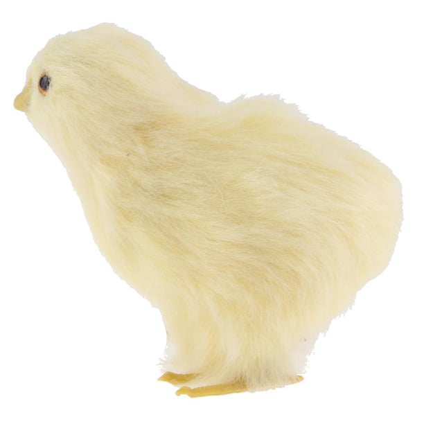 Mini figura de pollo de peluche, amarilla, juguete educativo para niños, jardín y Los 8x8x7cm