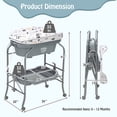 thumbnail image 3 of Babyjoy Changing Table with Bathtub Folding Portable Diaper Station with Wheels Steel Gray, 3 of 9