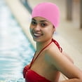 thumbnail image 2 of EeaseCA Chapeau de Natation en Silicone Utile Pratique Imperméable Protection des Oreilles pour Femmes (Rose), 2 of 8