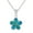 Blue, variant on 925 Sterling Silver Opal Flower Floral Women's Pendant Necklace