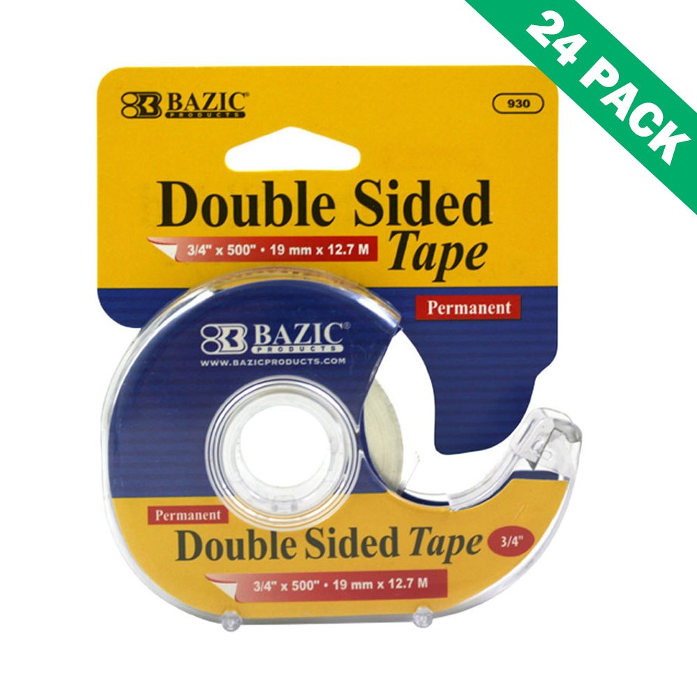 Double Sided Tape Roll, 3/4 Inch Permanent Double Sided Tape Dispenser