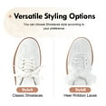 thumbnail image 4 of SUYSTEX Women's Ribbon Lace-Up Fashion Sneakers Arch Support Gum Sole Walking Shoes with Memory Foam, 4 of 6